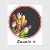 Tulip Painting - Originelle Blume Kunst Aufkleber (Blatt)