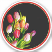 Tulip Painting - Originelle Blume Kunst Aufkleber (Vorderseite)