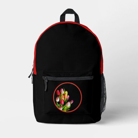 Tulip Painting - Originelle Blume Kunst Bedruckter Rucksack (Vorderseite)