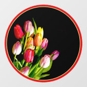 Tulip Painting - Originelle Blume Kunst Fensteraufkleber (Blatt)