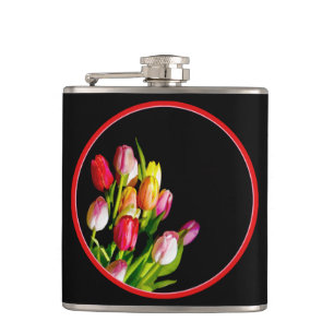 Tulip Painting - Originelle Blume Kunst Flachmann