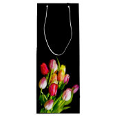 Tulip Painting - Originelle Blume Kunst Geschenktüte Für Weinflaschen (Rückseite)