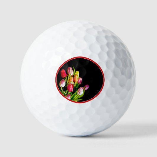 Tulip Painting - Originelle Blume Kunst Golfball (Vorderseite)
