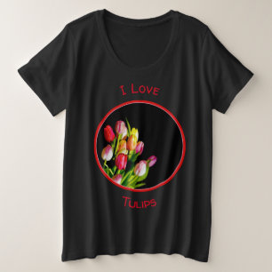 Tulip Painting - Originelle Blume Kunst Große Größe T-Shirt