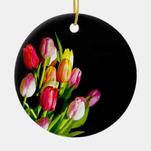 Tulip Painting - Originelle Blume Kunst Keramik Ornament (Vorne)