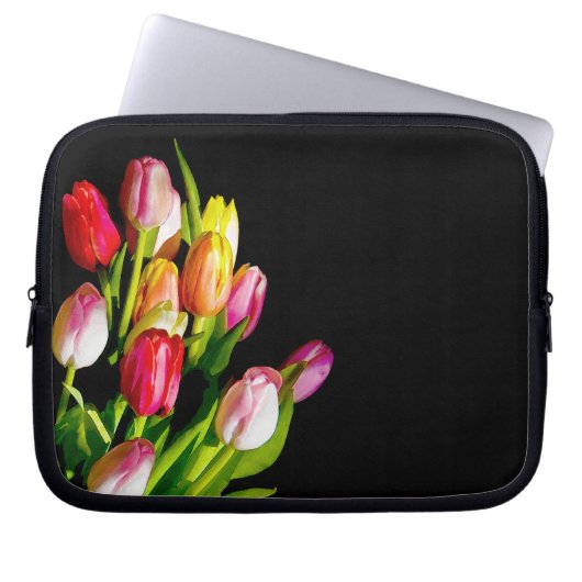 Tulip Painting - Originelle Blume Kunst Laptopschutzhülle (Vorderseite)