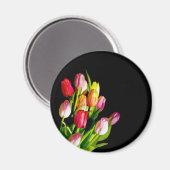 Tulip Painting - Originelle Blume Kunst Magnet (Vorderseite/Rückseite)
