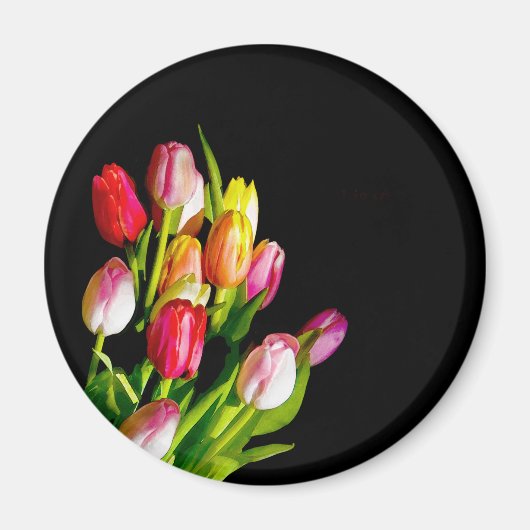 Tulip Painting - Originelle Blume Kunst Magnet (Vorne)
