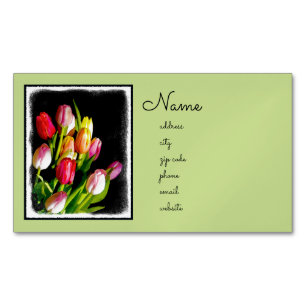Tulip Painting - Originelle Blume Kunst Magnetische Visitenkarte