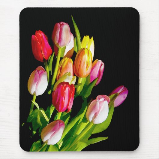 Tulip Painting - Originelle Blume Kunst Mousepad (Vorne)