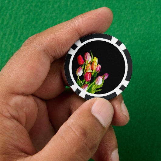 Tulip Painting - Originelle Blume Kunst Pokerchips (Hand)