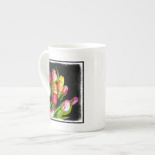 Tulip Painting - Originelle Blume Kunst Porzellantasse