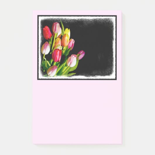 Tulip Painting - Originelle Blume Kunst Post-it Klebezettel (Vorderseite)