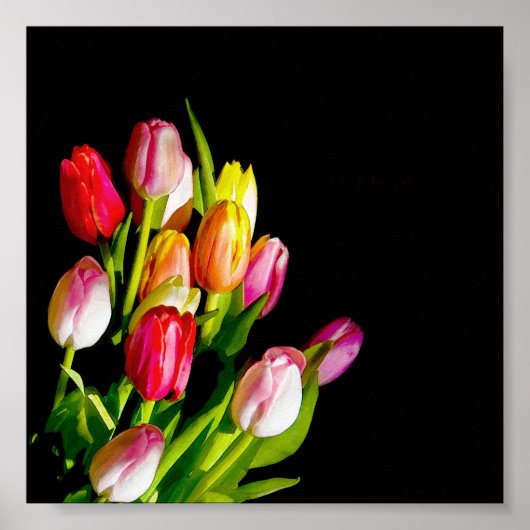 Tulip Painting - Originelle Blume Kunst Poster (Vorne)