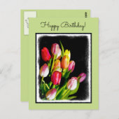 Tulip Painting - Originelle Blume Kunst Postkarte (Vorne/Hinten)