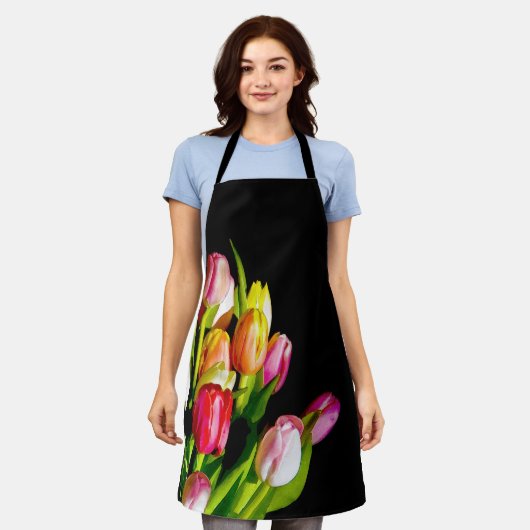 Tulip Painting - Originelle Blume Kunst Schürze (Getragen)