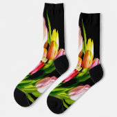 Tulip Painting - Originelle Blume Kunst Socken (Linkes Detail)