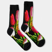 Tulip Painting - Originelle Blume Kunst Socken (Rechts)