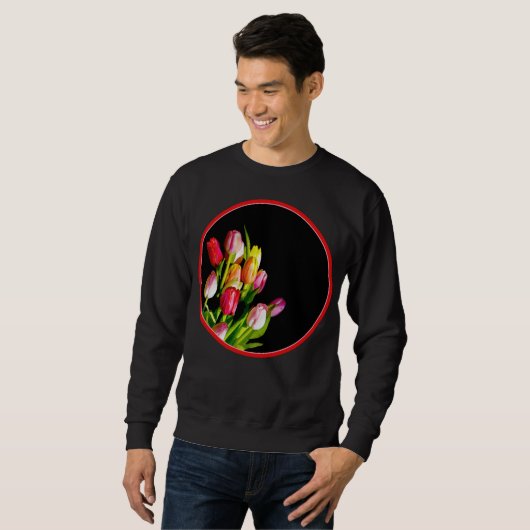 Tulip Painting - Originelle Blume Kunst Sweatshirt (Vorne ganz)