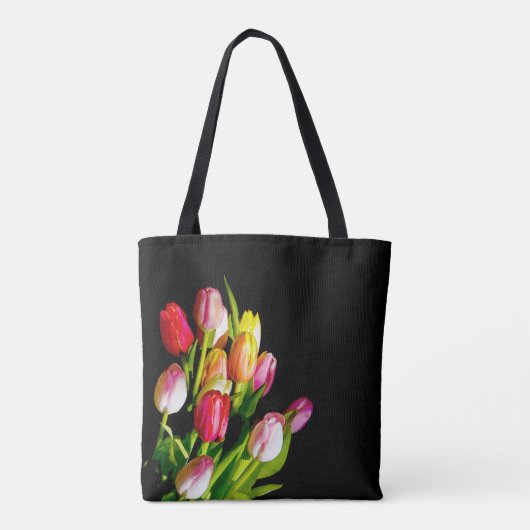 Tulip Painting - Originelle Blume Kunst Tasche (Rückseite)