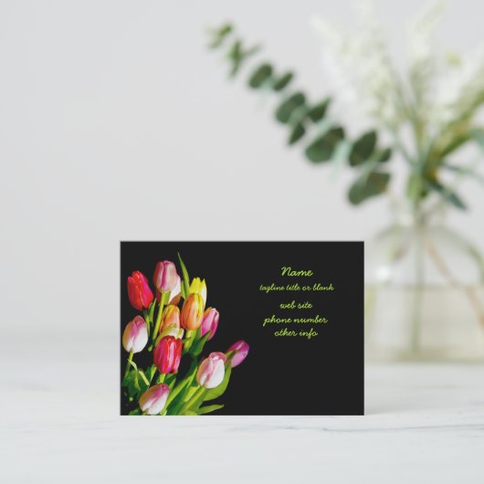 Tulip Painting - Originelle Blume Kunst Visitenkarte (Stehend Vorderseite)