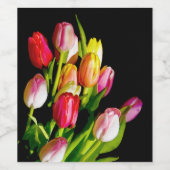 Tulip Painting - Originelle Blume Kunst Weinetikett (Einzelnes Label)
