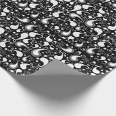 Tulip Paisley Floral, abstrakt, schwarz und weiß Geschenkpapier (Ecke)