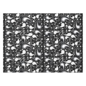 Tulip Paisley Floral, abstrakt, schwarz und weiß Tischdecke (Vorderseite (Horizontal))