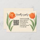 Tulip Paradise QR Code RSVP Card (Vorne/Hinten)