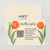 Tulip Paradise QR Code RSVP Card Karte (Vorne/Hinten)