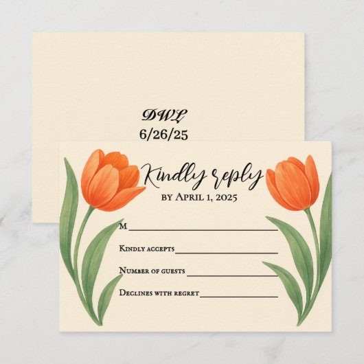 Tulip Paradise RSVP Card (Vorne/Hinten)