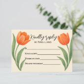 Tulip Paradise RSVP Card Karte (Stehend Vorderseite)