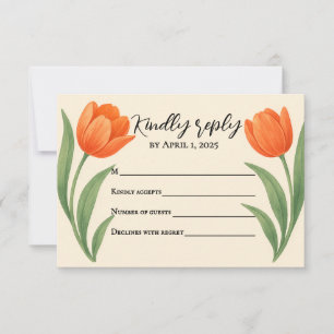 Tulip Paradise RSVP Card Karte