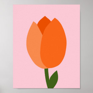Tulip Pastellrosa und Orange Poster