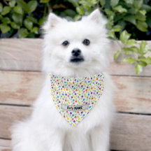 Tulip pattern Bandana, customise dog name