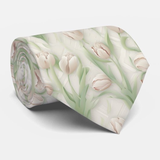 Tulip Pattern - Elegantes Blumendesign Krawatte (Gerollt)