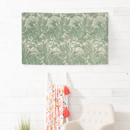 Tulip Pattern (von William Morris) Banner (Insitu)