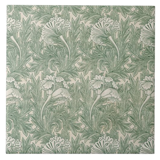 Tulip Pattern (von William Morris) Fliese (Vorderseite)