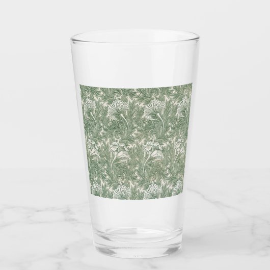 Tulip Pattern (von William Morris) Glas (Vorderseite)