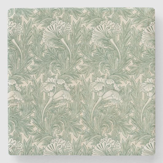 Tulip Pattern (von William Morris) Steinuntersetzer (Vorderseite)