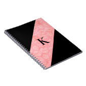 Tulip Pink Batik und Black Mit Monogramm Notizblock (Rechte Seite)