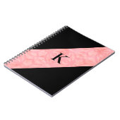 Tulip Pink Batik und Black Mit Monogramm Notizblock (Linke Seite)