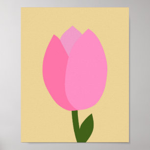 Tulip Pink und Gelbe Blume Poster