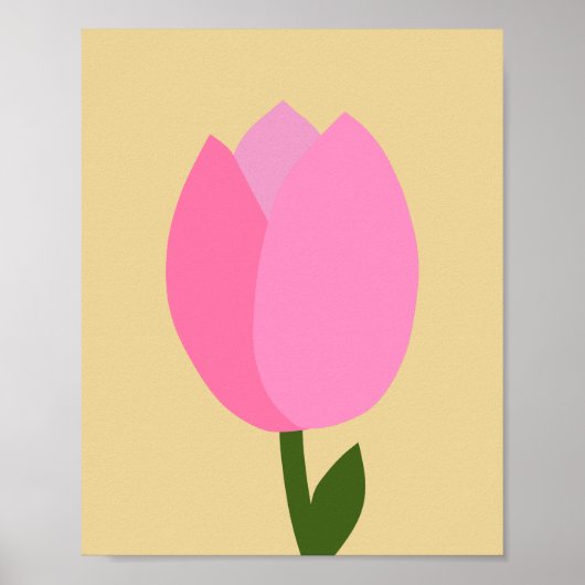 Tulip Pink und Gelbe Blume Poster (Vorne)