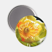 "Tulip Poplar" Gelbe Blume Wasserfarbe Magnet (Vorderseite/Rückseite)