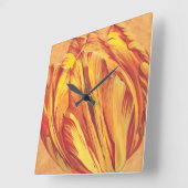 Tulip Power I Quadratische Wanduhr (Winkel)