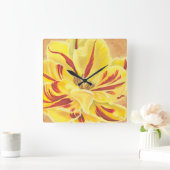 Tulip Power II Quadratische Wanduhr (Zuhause)