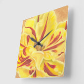 Tulip Power II Quadratische Wanduhr (Winkel)