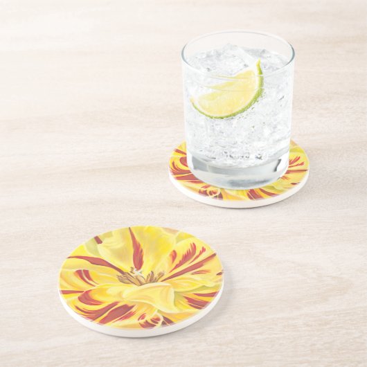 Tulip Power II Sandstein Untersetzer (Seite)