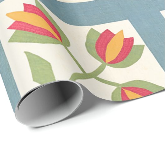 Tulip quilt geschenkpapier (Rolleneckpunkt)